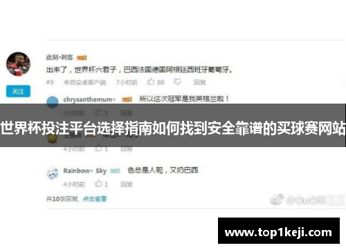 世界杯投注平台选择指南如何找到安全靠谱的买球赛网站